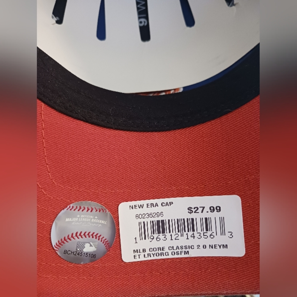 New York Mets , New Era Two-Tone 9TWENTY Hat - Royal/Orange, NEW - Picture 10 of 12